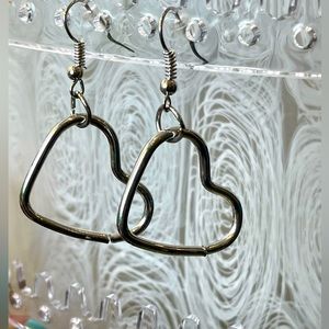2” dangle heart earrings